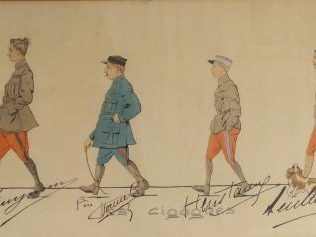 DEVAMBEZ. Lithographie en couleur "Escadrille des cigognes".