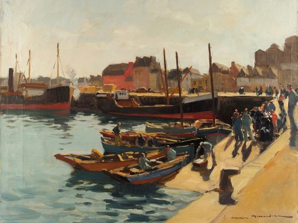 Maurice MENARDEAU "Retour des marquerautiers" Huile sur  toile. Signée