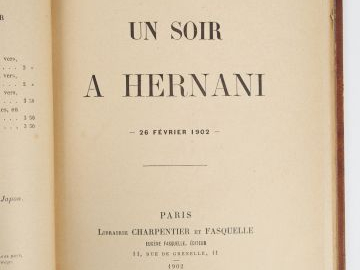 ROSTAND (Edmond). Un soir à Hernani. 26 février 1902. Paris, Fasquelle