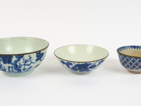 Lot de porcelaines de Hue (égrenures et accidents)