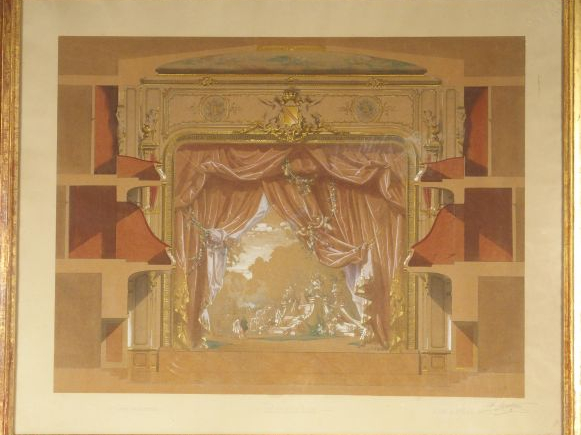 Charles COUTEAU "Coupe transversale pour le théâtre de Bade". Aquarell