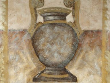 Stephen KAYE. "Nature morte à l'amphore". Huile sur toile, signée en b
