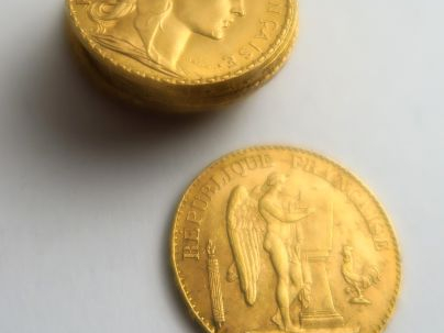 10 pièces 20 francs or (1897  A x 2, 1904, 1907 x 2, 1908 x 2, 1909, 1