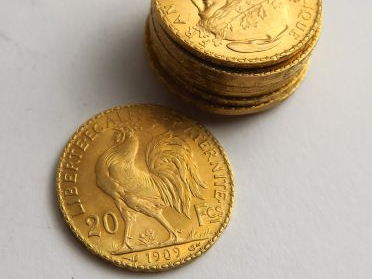 10 pièces 20 francs or (1901 x 2, 1907, 1909 x 4, 1912 x 2, 1913)