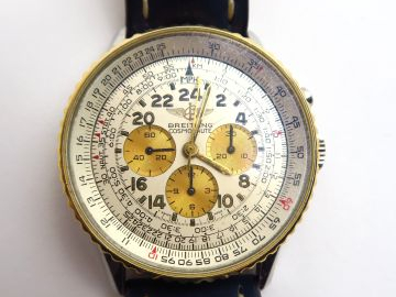 BREITLING. Montre en acier, modèle Navitimer. Bracelet d'origine (manq