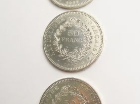 3 pièces de 50 francs argent