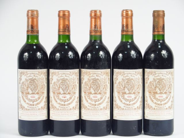 5 BOUTEILLES CHÂTEAU PICHON LONGUEVILLE BARON GCC PAUILLAC - 1986 - 2 