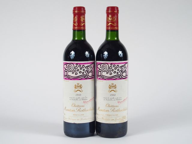 2 BOUTEILLES MOUTON ROTHSCHILD 1er GCC PAUILLAC - 1988 - BG