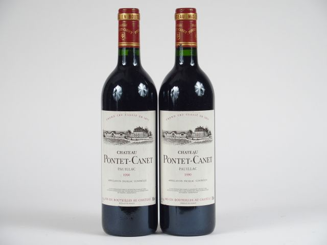 2 BOUTEILLES CHÂTEAU PONTET CANET GCC PAUILLAC - 1990