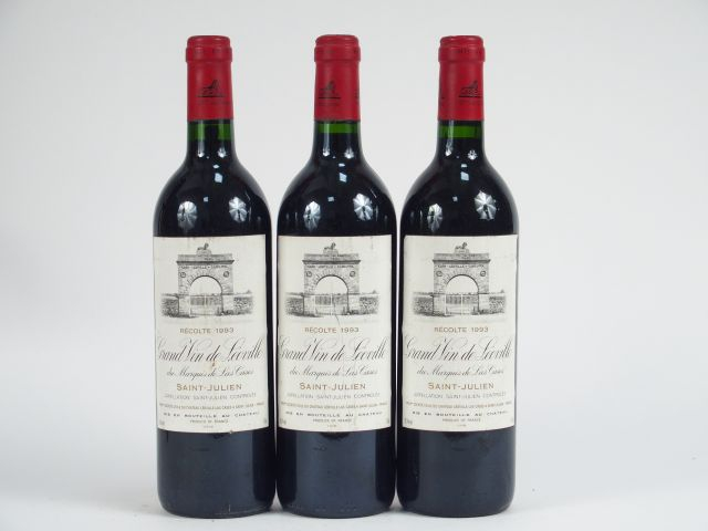 3 BOUTEILLES CHÂTEAU LEOVILLE LAS CASES GCC ST JULIEN - 1993 - ETLS
