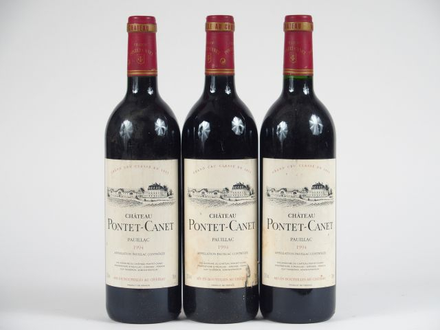 3 BOUTEILLES CHÂTEAU PONTET CANET GCC PAUILLAC - 1994 - 1 ELA
