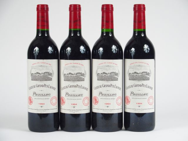 4 BOUTEILLES CHÂTEAU GRAND PUY LACOSTE GCC PAUILLAC - 1994