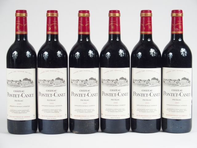 6 BOUTEILLES CHÂTEAU PONTET CANET GCC PAUILLAC - 1995 - CBO 12