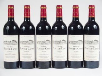 Vente aux enchères 6 BOUTEILLES CHÂTEAU PONTET CANET GCC PAUILLAC - 1995 - CBO 12