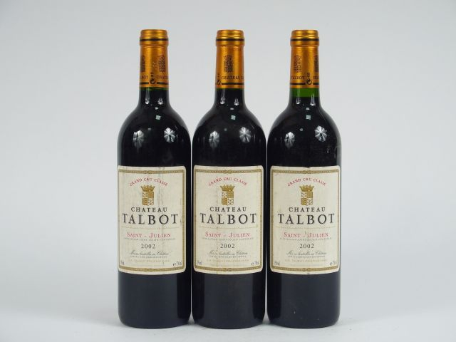 3 BOUTEILLES CHÂTEAU TALBOT GCC ST JULIEN - 2002 - ETLF