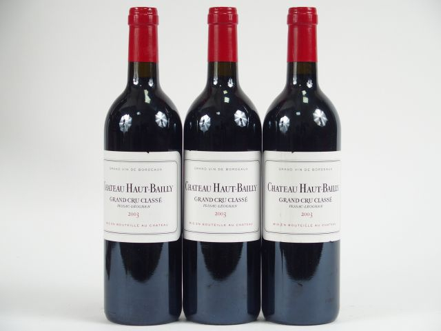 3 BOUTEILLES CHÂTEAU HAUT BAILLY GCC GRAVES - 2003