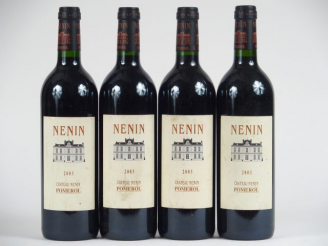 Vente aux enchères 4 BOUTEILLES CHÂTEAU NENIN POMEROL - 2003