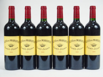 Vente aux enchères 6 BOUTEILLES CLOS DU MARQUIS ST JULIEN - 2004