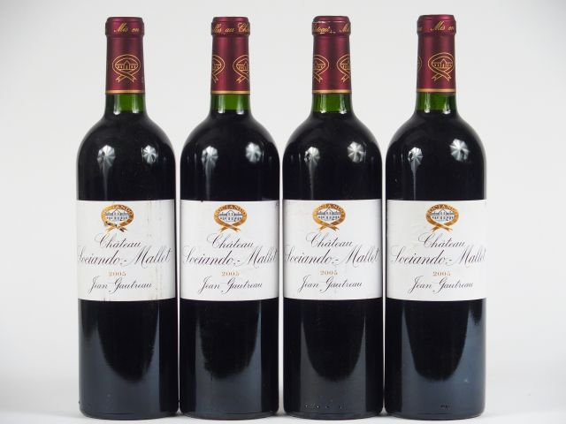 4 BOUTEILLES CHÂTEAU SOCIANDO MALLET HAUT MEDOC - 2005