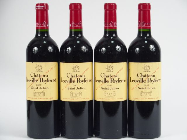 4 BOUTEILLES CHÂTEAU LEOVILLE POYFERRE GCC ST JULIEN - 2007