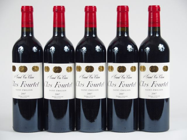 5 BOUTEILLES CHÂTEAU CLOS FOURTET 1er GCC ST EMILION - 2007 - CBO 6