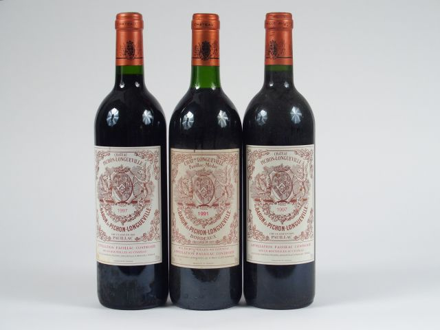 3 BOUTEILLES CHÂTEAU PICHON LONGUEVILLE BARON GCC PAUILLAC : 1 de 1991