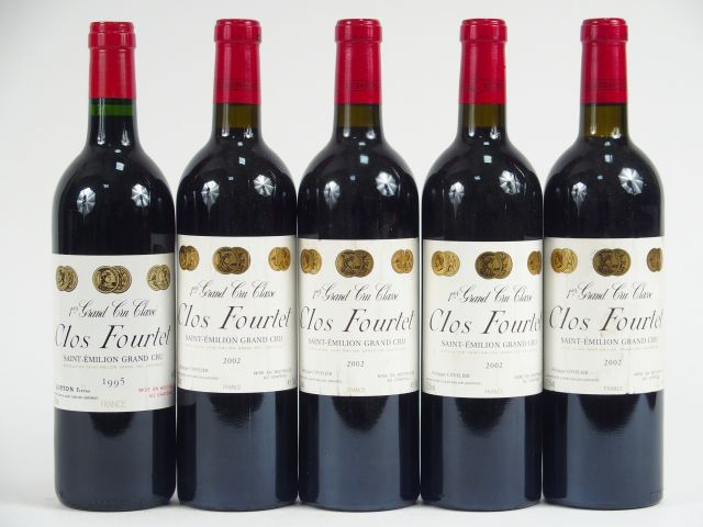 5 BOUTEILLES CHÂTEAU CLOS FOURTET 1er GCC ST EMILION : 1 de 1995 - 4 d