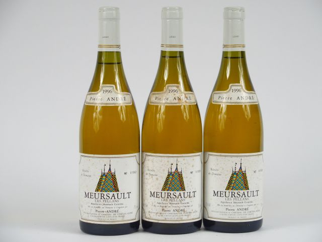 3 BOUTEILLES MEURSAULT 'LES PELLANS' P. ANDRE - 1996 - 1 ELT