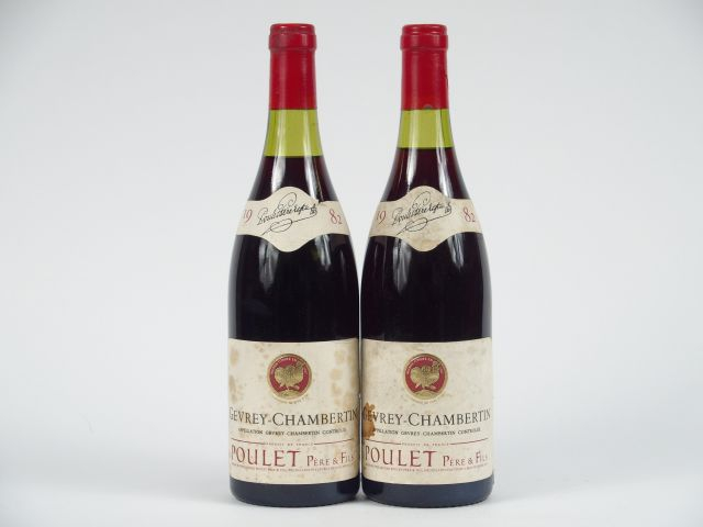 2 BOUTEILLES GEVREY CHAMBERTIN POULET - 1982 - 3 CM/ET