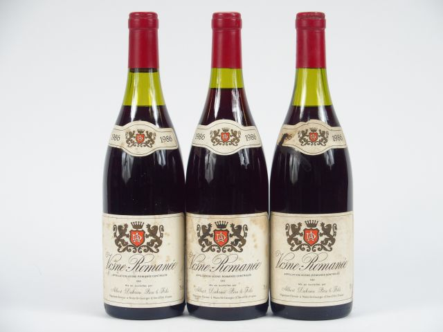 3 BOUTEILLES VOSNE ROMANEE A. DABRUN - 1986 - 2 CM/3 CM/3,5 CM/ETLT