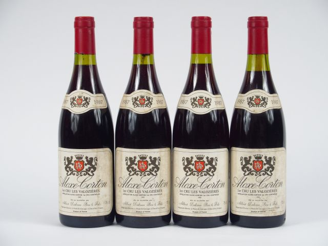 4 BOUTEILLES ALOXE CORTON 1er CRU 'LES VALOZIERES' A. DABRUN - 1987 - 