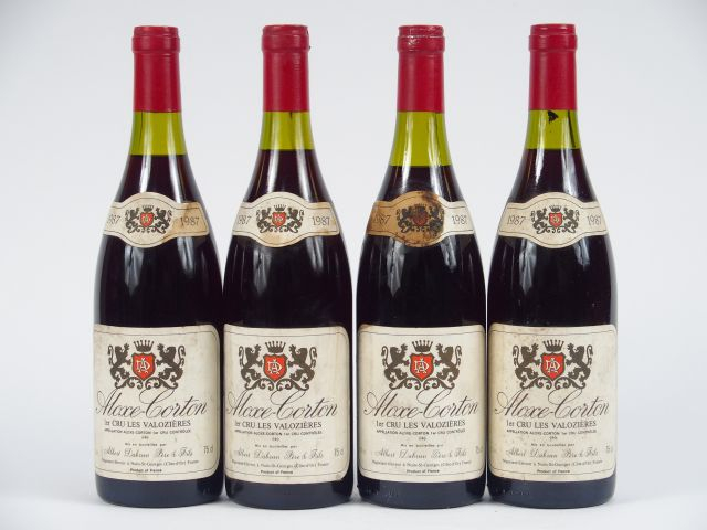 4 BOUTEILLES ALOXE CORTON 1er CRU 'LES VALOZIERES' A. DABRUN - 1987 - 