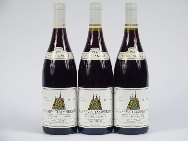 3 BOUTEILLES GEVREY CHAMBERTIN 'LES VIGNES D'ISABELLE' P. ANDRE - 1996