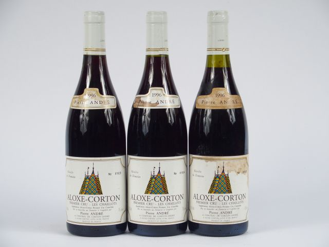 3 BOUTEILLES ALOXE CORTON 1er CRU 'LES CHAILLOTS' P. ANDRE - 1996 - 1 