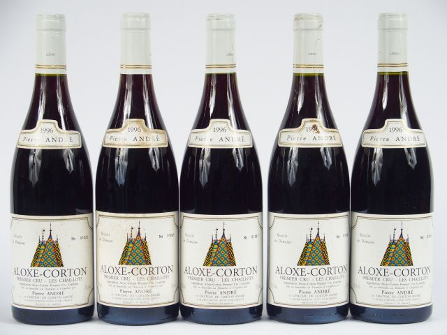 5 BOUTEILLES ALOXE CORTON 1er CRU 'LES CHAILLOTS' P. ANDRE - 1996 - 2 