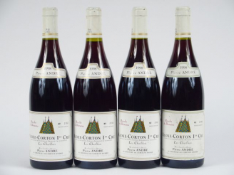 Vente aux enchères 4 BOUTEILLES ALOXE CORTON 1er CRU 'LES CHAILLOTS' P. ANDRE - 1998