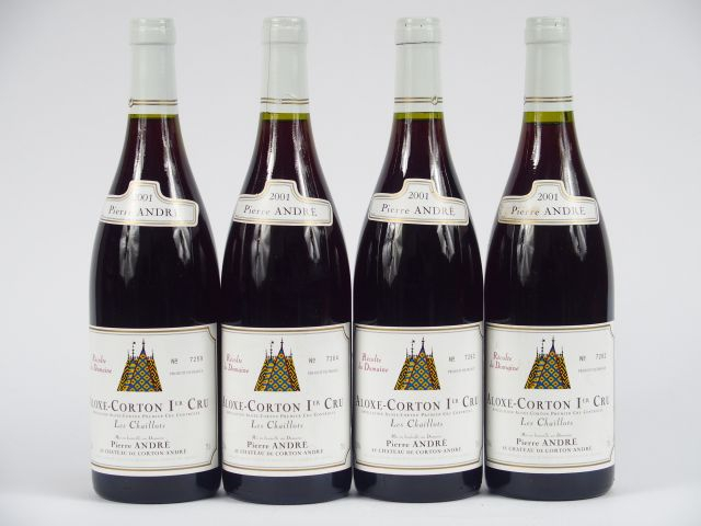 4 BOUTEILLES ALOXE CORTON 1er CRU 'LES CHAILLOTS' P. ANDRE - 2001