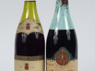 Vente aux enchères 2 BOUTEILLES L. MAX : 1 VOLNAY 1966 6 CM - 1 SANTENAY TASTEVINAGE 1955
