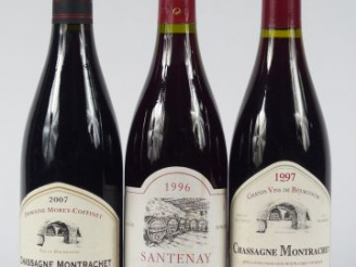 Vente aux enchères 3 BOUTEILLES : 2 CHASSAGNE MONTRACHET ROUGE MOREY COFFINET 1997/2007 -
