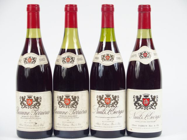 4 BOUTEILLES A. DABRUN : 2 BEAUNE PERRIERES 'HOSPICES D'ALLEREY' 1982 