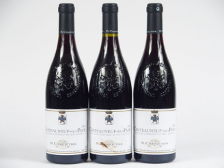 Vente aux enchères 3 BOUTEILLES CHATEAUNEUF DU PAPE M. CHAPOUTIER - 2007
