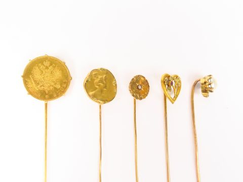 Epingle de cravate en or pièce de 10 marks, épingle de cravate en or à