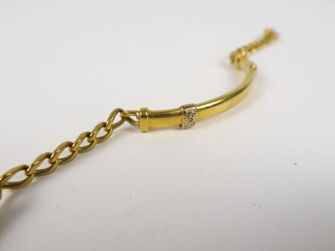 Bracelet articulé en or et brillants.  20 g