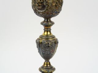 Grand calice et sa patène en vermeil Restauration poinçon Minerve, déc