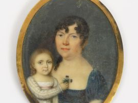 Vente aux enchères Miniature en médaillon fin XVIIIème début XIXème 'portrait de jeune mè