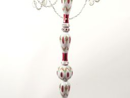 Grand candélabre en verre Overlay, à décor de guirlande de fleurs, écl