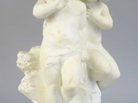 	E. BATTIGLIA « Les deux fillettes » Groupe en marbre blanc sculpté. S