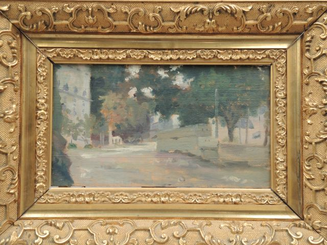 Ecole française vers 1900 « Le fumeur de narguilé »  Huile sur panneau