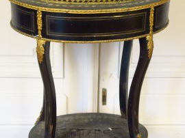 Jardinière Napoléon III en marqueterie de nacre et laiton sur fond de 