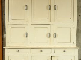 Grand buffet de cuisine en bois laqué blanc